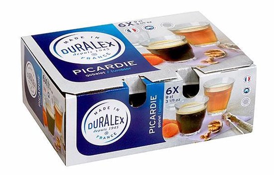 Duralex Picardie kleine Espresso Waterglas 9 cl - Gehard glas - 6 stuks - Duralex