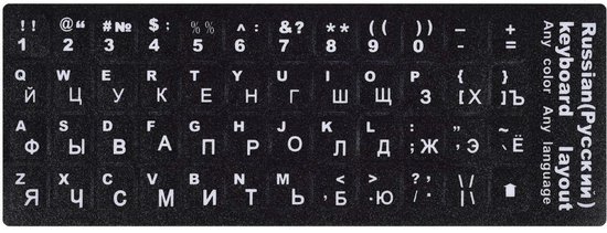 Russische toetsenbord stickers – Russisch- Hoge Kwaliteit - QWERTY Layout -  Keyboard... | bol.com