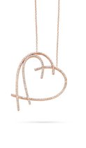 Velini jewels -P6557TR -Hanger+Ketting -925 Zilver rosé- Cubic Zirkonia