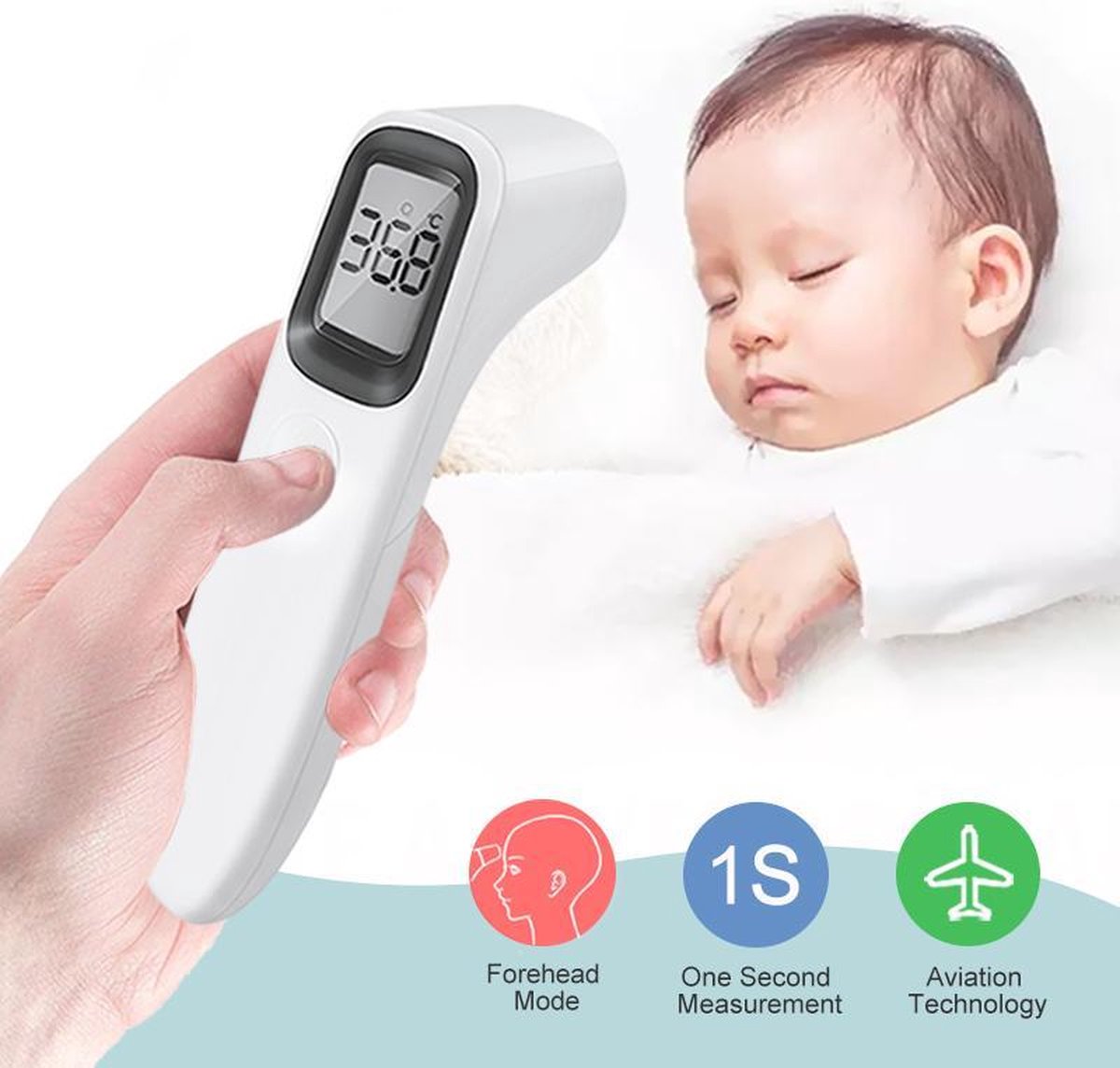 Medische Digitale Infrarood Voorhoofd Lichaams Koorts Thermometer. Voor baby,...
