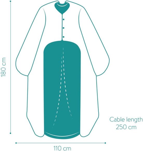 Navaris XXL warmtedeken met mouwen - Wasbare elektrische deken met 9