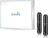 Scenty - Parfum Verstuiver Navulbaar - Mini Parfum Flesje - Reisflesje - Zwart - 2 stuks - Inclusief hoesje!