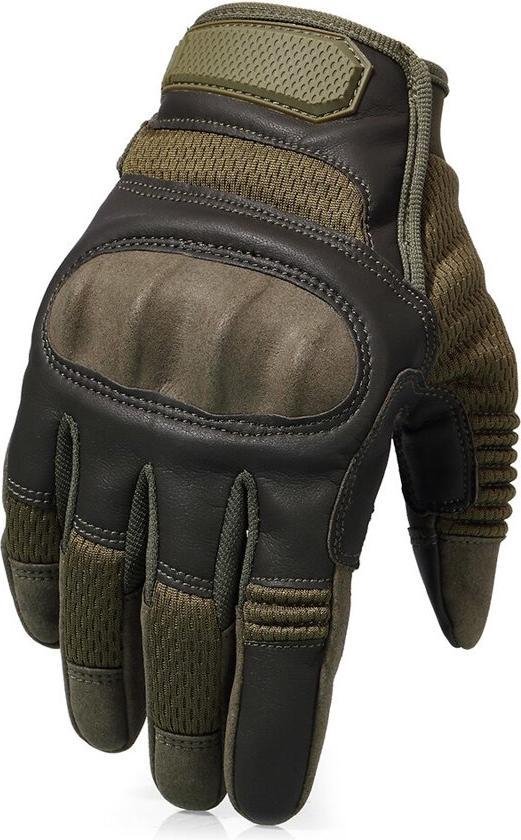 merkloos- Motorhandschoenen - Groen -Maat XL - Motor - Airsoft - Touchscreen - Bescherming