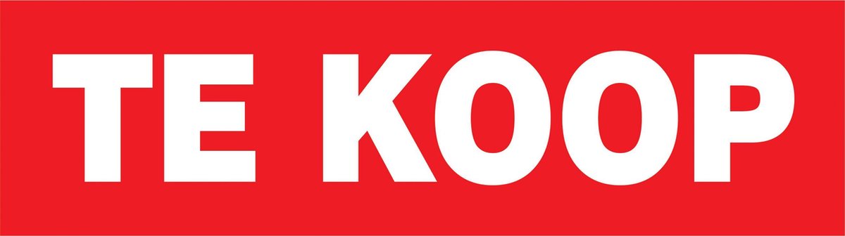 5x "Te Koop" stickers 35 x 10 cm, Vinyl Rood/Wit
