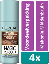 L'Oréal Paris Magic Retouch 75 ml Mahonie Middenbruin 4 stuks Voordeelverpakking