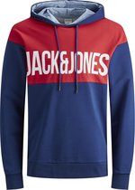 JACK&JONES JUNIOR Jongens Sweater Hoodie - Navy Peony - Maat 176