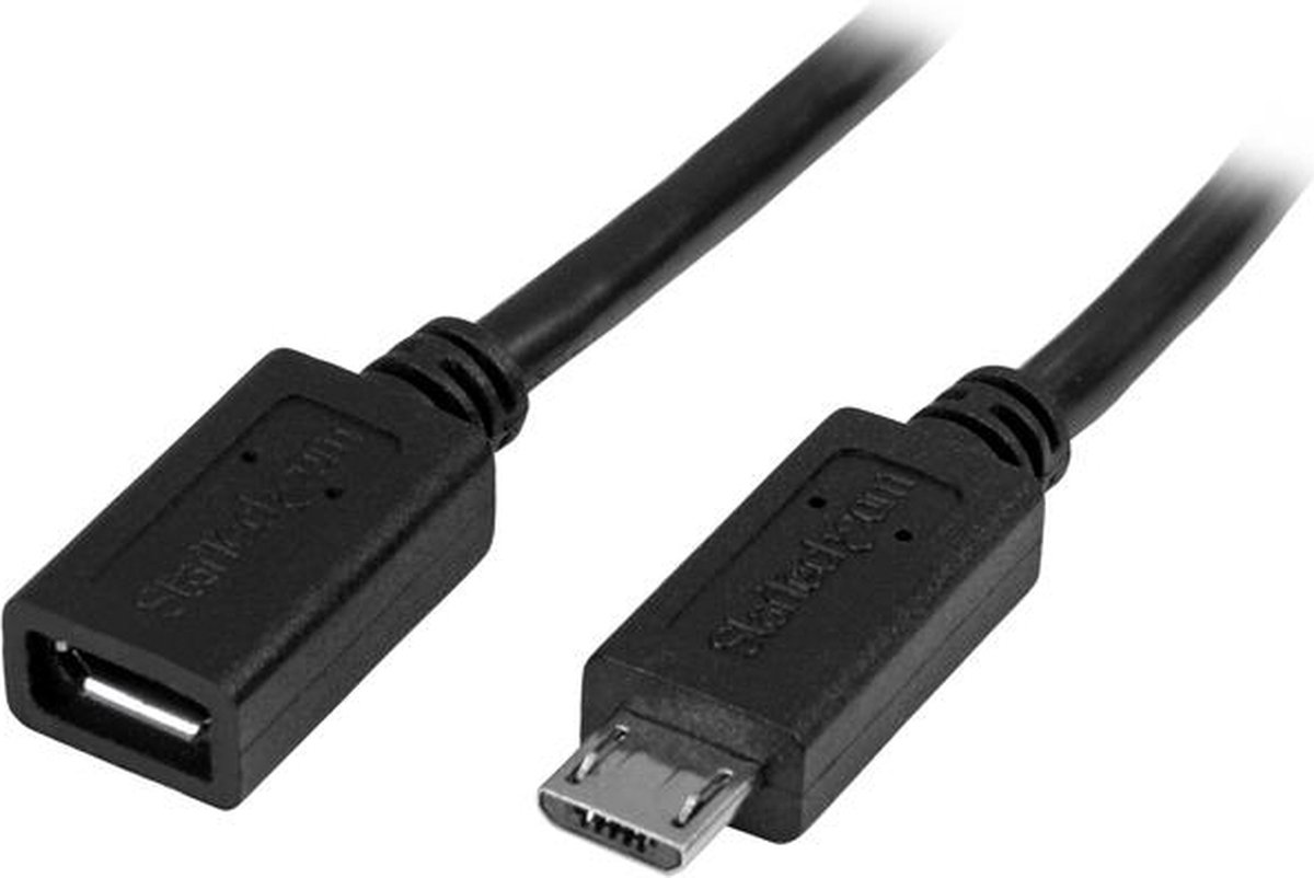 StarTech.com Micro-USB verlengkabel 0,5 m M/F Micro USB kabel 50cm