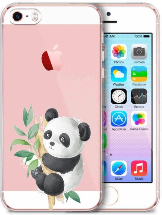 Dertig Ploeg Onverschilligheid Apple Iphone 5 / 5S siliconen telefoonhoesje transparant Panda | bol.com