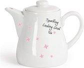 Tea for two Theepot "Sparkling looking good tea" - 0,5 Liter - Wit