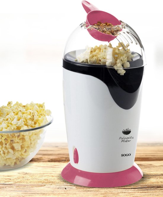 Sogo - Popcornmaker – werkt op hete lucht – popcorn binnen 3 minuten — afbeelding 3