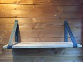 Industriële / Landelijke Boekenplank Eiken 70 cm breed!| Wandplank | Stalen Plankdrager