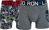 Cristiano Ronaldo 7 Trunk Cotton Stretch 2-Pack Fashion Line Boys Grey Melange - Maat 7/9