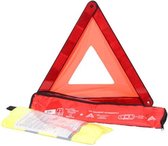 veiligheidsset voor in de auto (hesje, zeer stabiele veiligheids- driehoek in handige opbergtas)