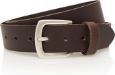 Timbelt 4cm echt lederen bruine riem - heren riem / dames riem - donkerbruin - jeansriem - Riemmaat 105 cm - Totale lengte riem 1200 cm