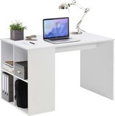 FMD Bureau met zijschappen 117x72.9x73.5 cm wit