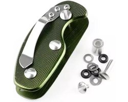 Sleutelhouder - Sleutel organizer - Sleutelopberger - Met clip - Aluminium - Roestvrijstaal - Groen