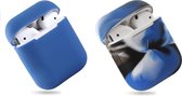 Bescherm Hoesje Cover SET 2 STUKS voor Apple AirPods Case -Donker blauw en oceaan blauw