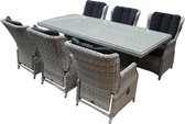 Darwin Menorca dining tuinset 220x100xH75 cm 7-delig verstelbaar wit