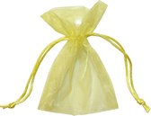 Organza zakje  cadeauverpakking / geschenkverpakking / kado zakje 7,5 x 10cm geel (per 10 stuks)