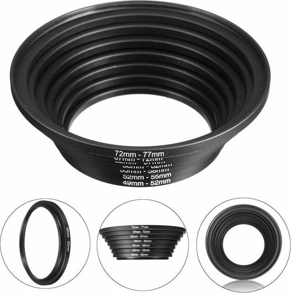 Bague Adaptateur Step-up 37 Mm à 46 Mm Pour Objectif Appareil Photo - Pour Filtres, Accessoires - Métal Noir
