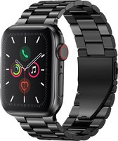 Stalen loop armband voor Apple Watch Series 1/2/3 38mm/40mm | Voor Apple Watch Series 4/5  Iwatch | Horloge band | Staal RVS | Geschikt voor Apple Watch | Zwart