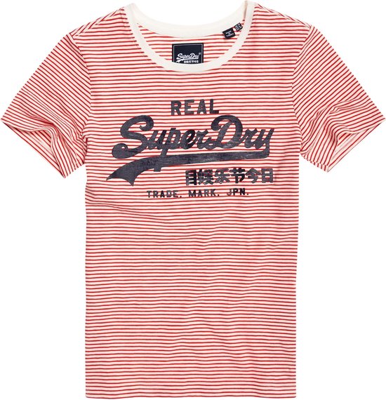 Superdry Vintage Logo Stripe Dames T-shirt - Maat XS | bol