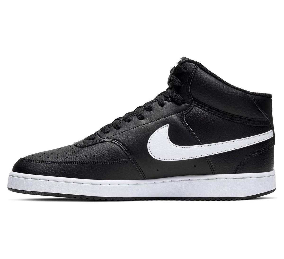 Nike Court Vision Mid Heren Sneakers - Black/White - Maat 44.5 | bol.com