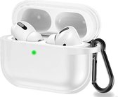 Apple Airpods Pro hoesje - Premium Siliconen beschermhoes met opdruk - 3.0 mm - Transparant