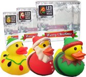 Badeend met LED 9cm Set van 3