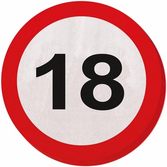 Servetten Verkeersbord 30 jaar 33 cm 20 stuks - Fris en Zoetwaren