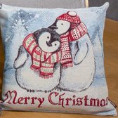 Kussenhoes Penguins - Merry Christmas - Kerst - Winter