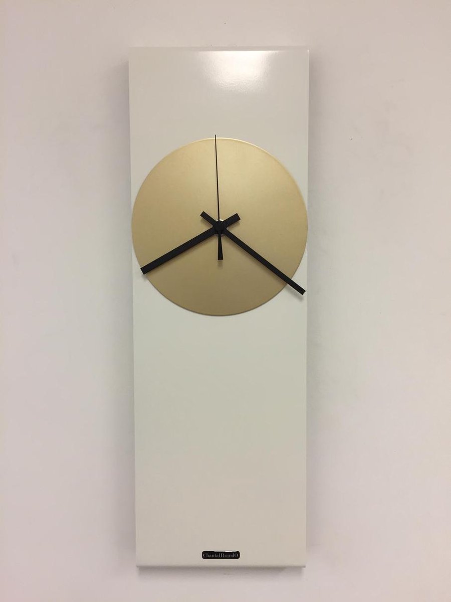 Wandklok LaBrand Export Line White & Gold modern Dutch Design