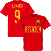 België Lukaku Team T-Shirt 2020-2021 - Rood - XS