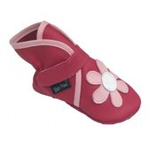 Baby Paws babyslofjes Wrapz fuchsia met roze bloem