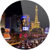 Las Vegas | Steden | Rond Plexiglas | Wanddecoratie | 100CM x 100CM | Schilderij | Foto op plexiglas