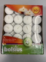 Bolsius Waxinelichtjes - 60 Stuks - Wit - 2 Verpakkingen