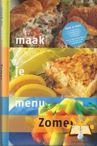 Kookboek 'Maak je menu zomer' met een croissant, quiche en fruitsalade.
