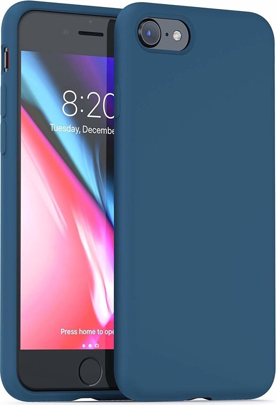 Siliconen case geschikt voor Apple iPhone 7 / 8 - blauw | bol.com