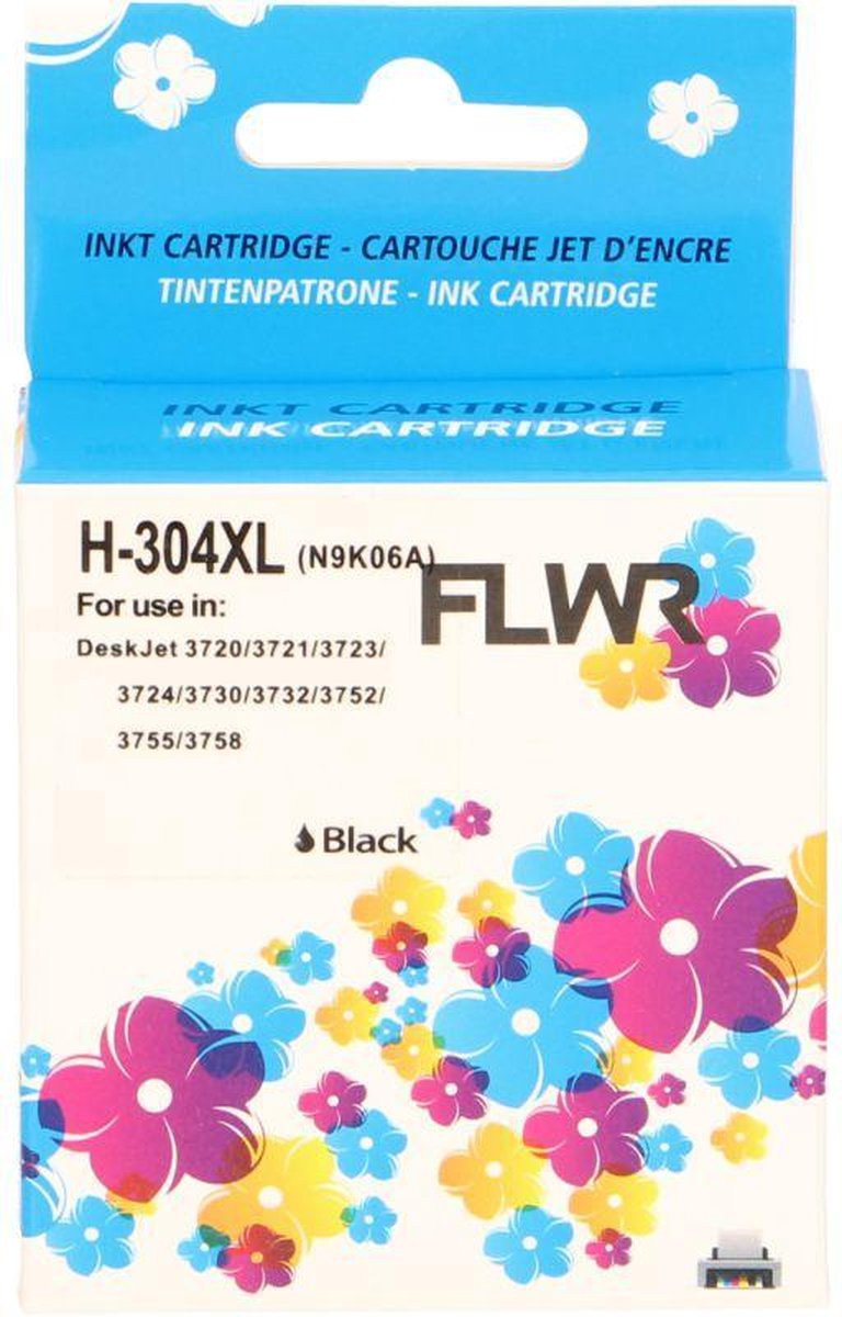 FLWR - Inktcartridge / 304XL / Zwart - Geschikt voor HP