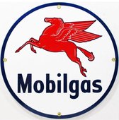 Mobilgas Logo Emaille Bord 12" / 30 cm