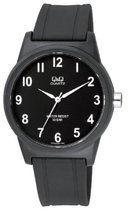 Q&Q VR35J022Y - Horloge - Sport - Analoog - Unisex - Plastic band - Rond - Cijfers - Kunststof - Zwart - 10 ATM