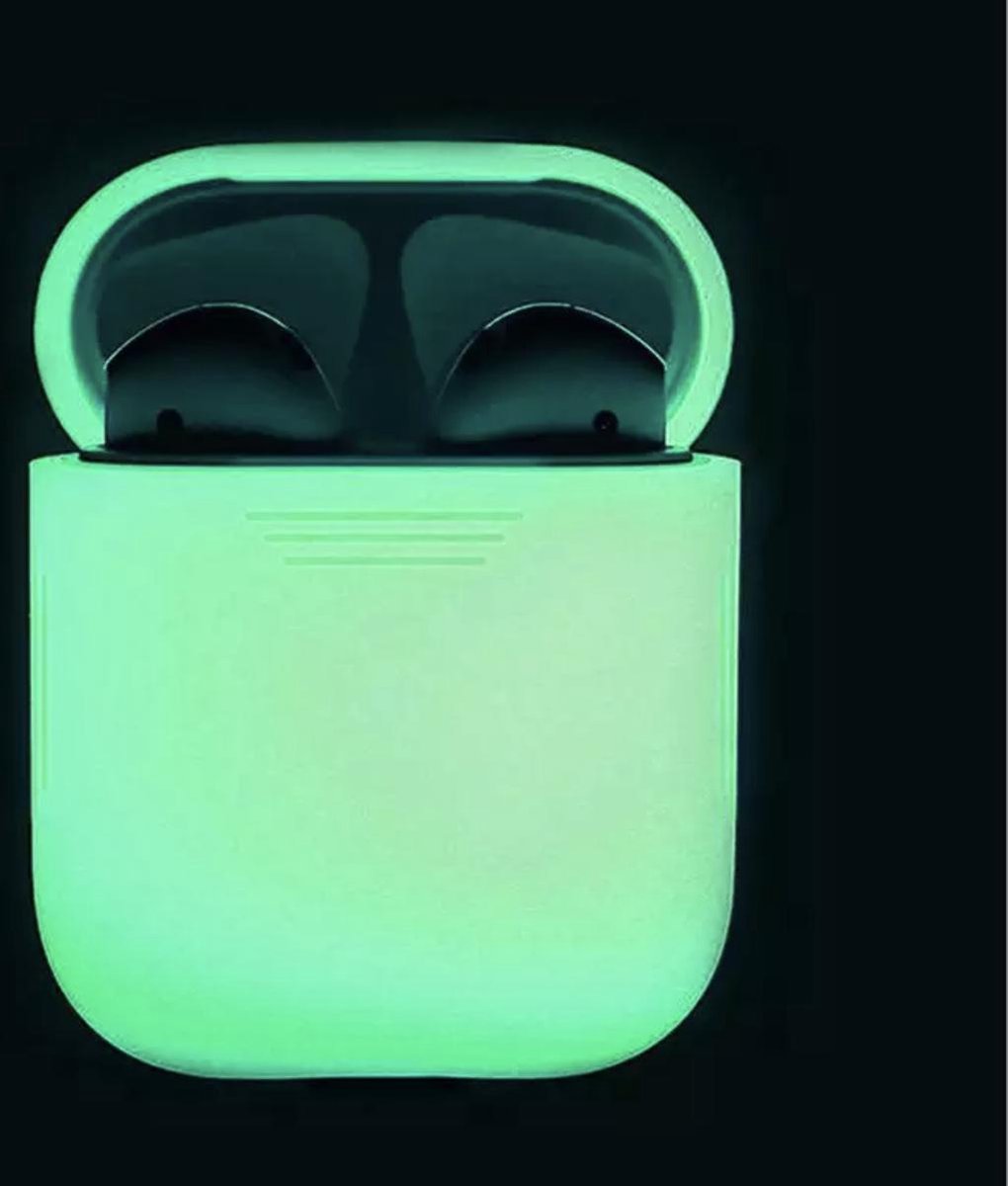 Siliconen Bescherm Hoes Cover Case voor Apple AirPods - Glow In The Dark