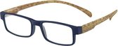 Lookofar Leesbril Monkey Wood Blauw/bruin Sterkte +1,50 (le-0179b)