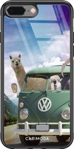 iPhone 8 Plus/7 Plus hoesje glass - Lama adventure | Apple iPhone 8 Plus case | Hardcase backcover zwart