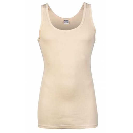 Beige, nauwsluitend heren singlet.