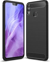 Huawei Honor 8X Carbone Brushed Tpu Zwart Cover Case Hoesje CBL