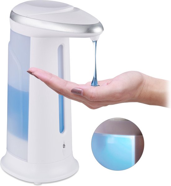 Relaxdays zeepdispenser automatisch - navulbaar - zeeppompje sensor -  kunststof - wit | bol.com
