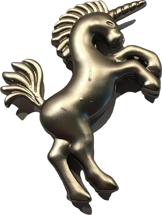 Petra's Sieradenwereld - Magneetbroche zilverkleurig unicorn