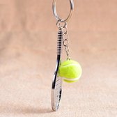 Tennis Sleutelhanger - Auto - Tennisracket Zilver
