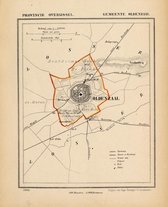 Historische kaart, plattegrond van gemeente Oldenzaal in Overijssel uit 1867 door Kuyper van Kaartcadeau.com